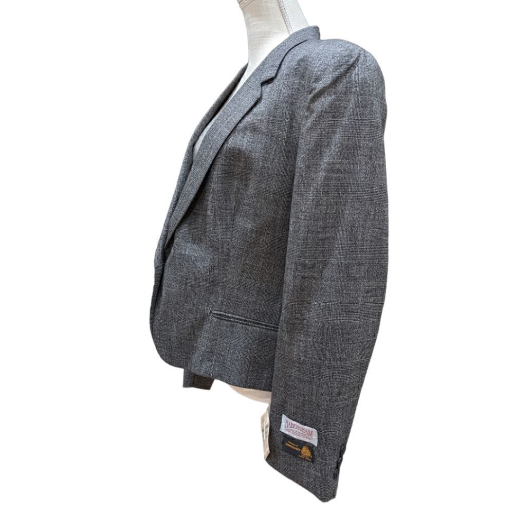 Habersham Mark Shale Women's 100% Wool Grey Single Button Blazer Size 16 NWT - Picture 4 of 11